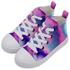 Geometry Abstract Pattern Hypercube Kids  Mid-top Canvas Sneakers by Bangk1t