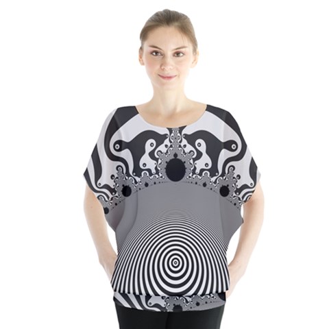 Pattern Illusion Fractal Mandelbrot Batwing Chiffon Blouse by Bangk1t