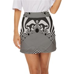 Pattern Illusion Fractal Mandelbrot Mini Front Wrap Skirt by Bangk1t