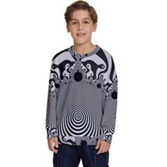 Pattern Illusion Fractal Mandelbrot Kids  Crewneck Sweatshirt by Bangk1t