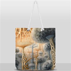 Garden Mushrooms Tree Flower Full Print Rope Handle Tote (large) by Bangk1t