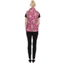 Flower Background Pattern Pink Women s Button Up Vest View2