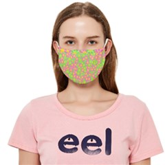 Pink Flower Background Green Pattern Cloth Face Mask (adult) by Ravend