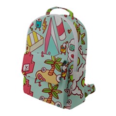 Summer Up Cute Doodle Flap Pocket Backpack (large) by Bedest