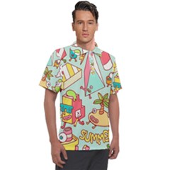 Summer Up Cute Doodle Men s Polo T-shirt by Bedest