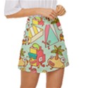 Summer Up Cute Doodle Mini Front Wrap Skirt View3