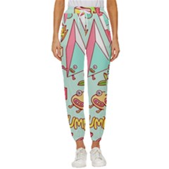 Summer Up Cute Doodle Women s Cropped Drawstring Pants by Bedest