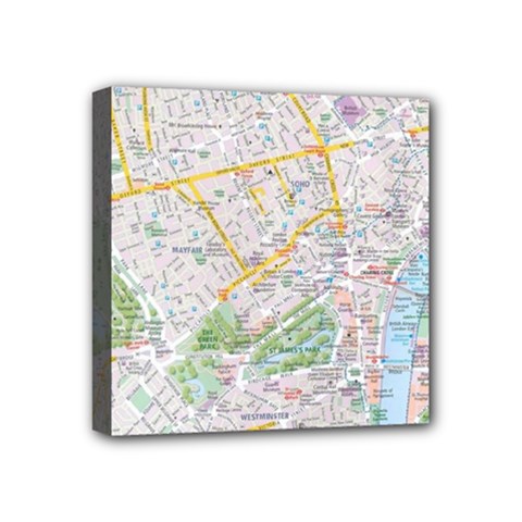 London City Map Mini Canvas 4  X 4  (stretched) by Bedest