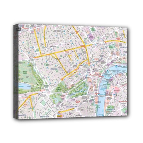 London City Map Canvas 10  X 8  (stretched) by Bedest