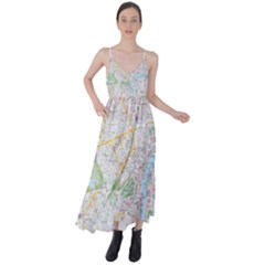 London City Map Tie Back Maxi Dress by Bedest