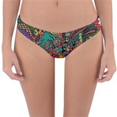 Cute Cartoon Doodle Reversible Hipster Bikini Bottoms by Bedest