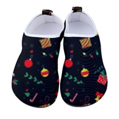 Christmas Pattern Texture Colorful Wallpaper Men s Sock-style Water Shoes by Ravend