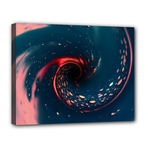 Fluid Swirl Spiral Twist Liquid Abstract Pattern Canvas 14  X 11  (stretched) by Ravend