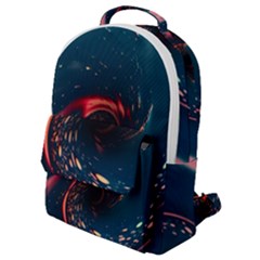 Fluid Swirl Spiral Twist Liquid Abstract Pattern Flap Pocket Backpack (small) by Ravend