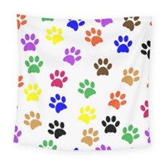 Pawprints-paw-prints-paw-animal Square Tapestry (large) by Ravend