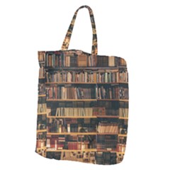 Books On Bookshelf Assorted Color Book Lot In Bookcase Library Giant Grocery Tote by Ravend