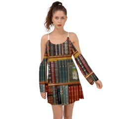 Books-library-bookshelf-bookshop Boho Dress by Ravend