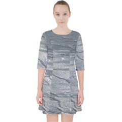 Atlantic Ocean Aerial View, Tierra Del Fuego, Argentina Quarter Sleeve Pocket Dress by dflcprintsclothing