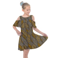 Background-batik Kids  Shoulder Cutout Chiffon Dress by nateshop