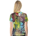 Detail Of A Bright Abstract Painted Art Background Texture Colors V-Neck Sport Mesh T-Shirt View2