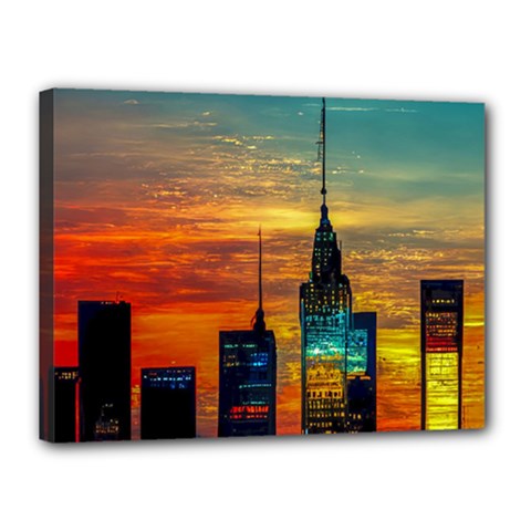 New York City Skyline Usa Canvas 16  X 12  (stretched) by Ndabl3x