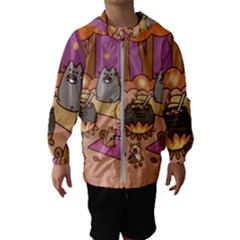 Pusheen Cute Fall The Cat Kids  Hooded Windbreaker by Ndabl3x