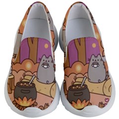 Pusheen Cute Fall The Cat Kids Lightweight Slip Ons by Ndabl3x