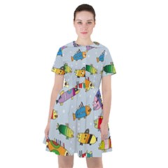 Fish Ocean Sea Water Diving Blue Sailor Dress by Ndabl3x