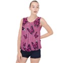 Pink Glitter Butterfly Bubble Hem Chiffon Tank Top View1