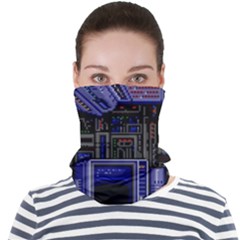 Blue Computer Monitor With Chair Game Digital Art Face Seamless Bandana (adult) by Bedest