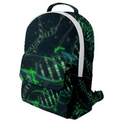 Green And Black Abstract Digital Art Flap Pocket Backpack (small) by Bedest