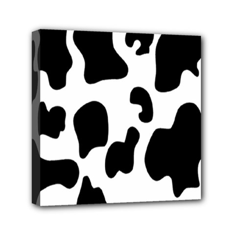 Black And White Cow Print,wallpaper Mini Canvas 6  X 6  (stretched) by nateshop