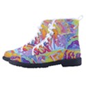 Multicolored Optical Illusion Painting Psychedelic Digital Art Women s High-Top Canvas Sneakers View2