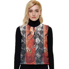 Left And Right Brain Illustration Splitting Abstract Anatomy Women s Button Up Puffer Vest by Bedest