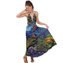 Multicolored Abstract Painting Artwork Psychedelic Colorful Backless Maxi Beach Dress View1