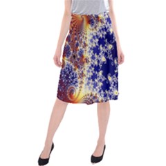 Psychedelic Colorful Abstract Trippy Fractal Mandelbrot Set Midi Beach Skirt by Bedest