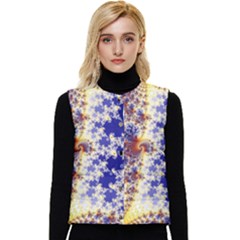 Psychedelic Colorful Abstract Trippy Fractal Mandelbrot Set Women s Button Up Puffer Vest by Bedest