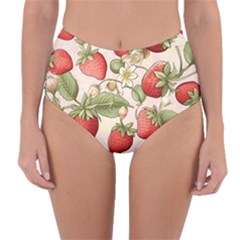 Strawberry Fruit Reversible High-waist Bikini Bottoms by Bedest