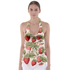 Strawberry Fruit Tie Back Tankini Top by Bedest