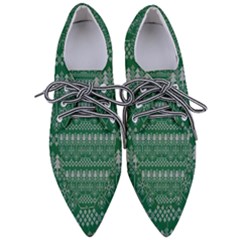 Christmas Knit Digital Pointed Oxford Shoes by Mariart