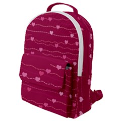 Hearts Valentine Love Background Flap Pocket Backpack (small) by Proyonanggan