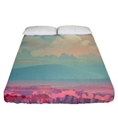 Anime Landscape Fitted Sheet (queen Size) by Sarkoni