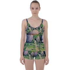 Painting Scenery Tie Front Two Piece Tankini by Sarkoni