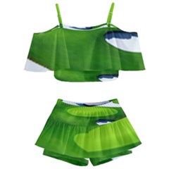 Golf Course Par Green Kids  Off Shoulder Skirt Bikini by Sarkoni