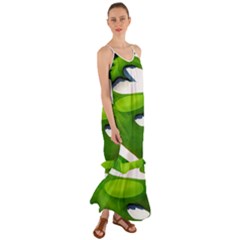 Golf Course Par Green Cami Maxi Ruffle Chiffon Dress by Sarkoni