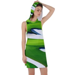 Golf Course Par Green Racer Back Hoodie Dress by Sarkoni