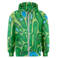 Golf Course Par Golf Course Green Men s Zipper Hoodie by Sarkoni