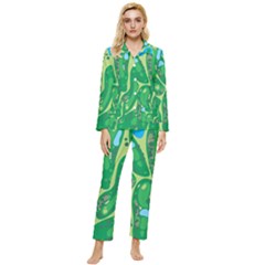 Golf Course Par Golf Course Green Womens  Long Sleeve Velvet Pocket Pajamas Set by Sarkoni