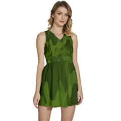 Green Camouflage, Camouflage Backgrounds, Green Fabric Sleeveless High Waist Mini Dress by nateshop