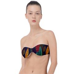 Leaves, Colorful, Desenho, Falling, Classic Bandeau Bikini Top  by nateshop